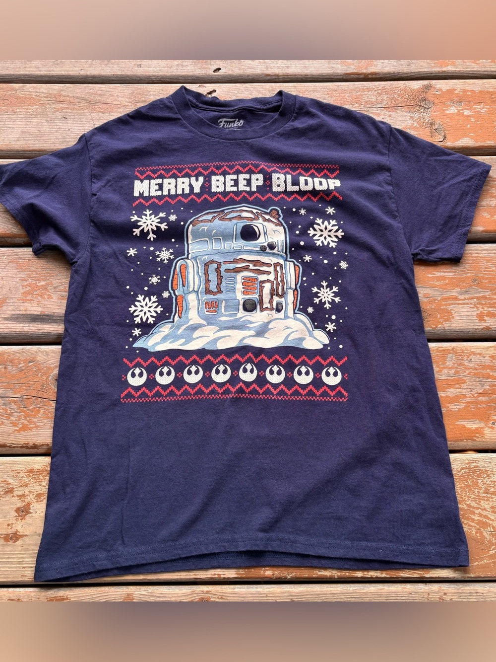 Funko Star Wars Navy Blue Christmas Short Sleeve Top - Size Medium